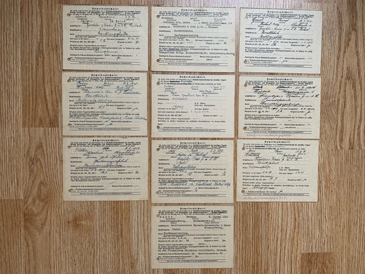 10 HJ / DAF professional competition event signup cards - 1935