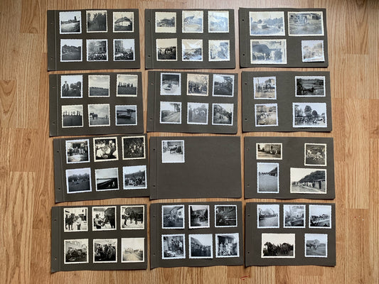 12 Wehrmacht photo album sheets - 116 photos