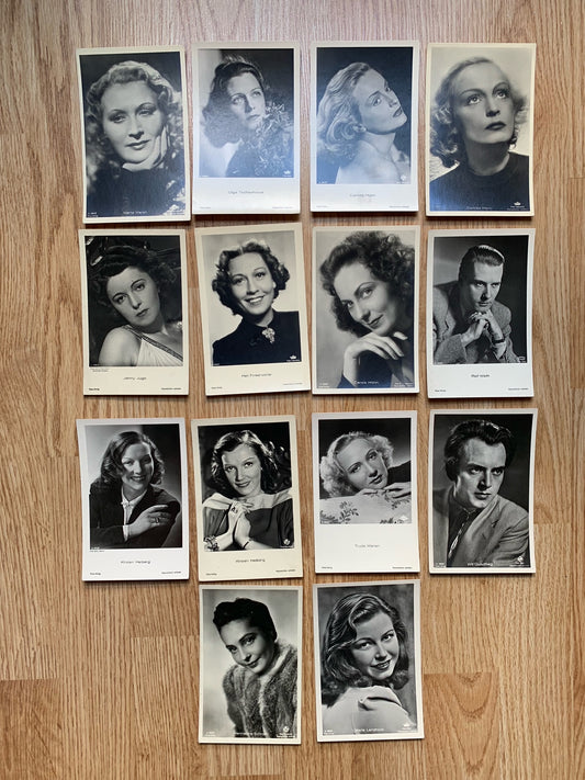 14 Third Reich German photo postcards of actors
