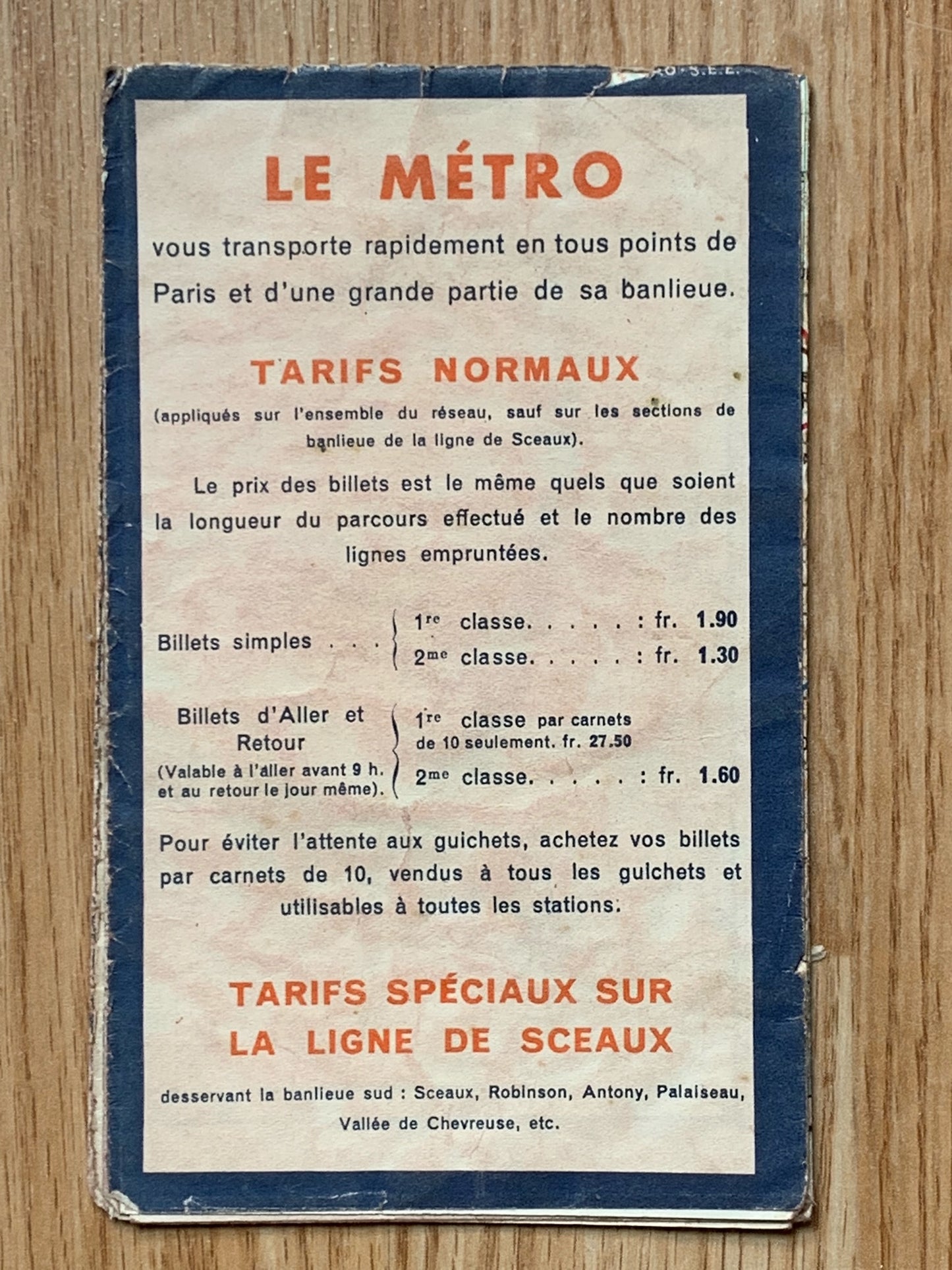 Map of the Paris metro - 1939