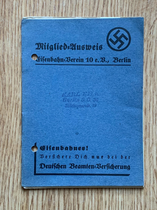 Berlin Railway worker insurance booklet, 1934