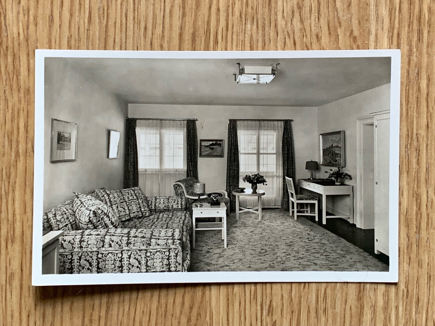 WW2 German photo postcard - Hitler’s living room, Berghof