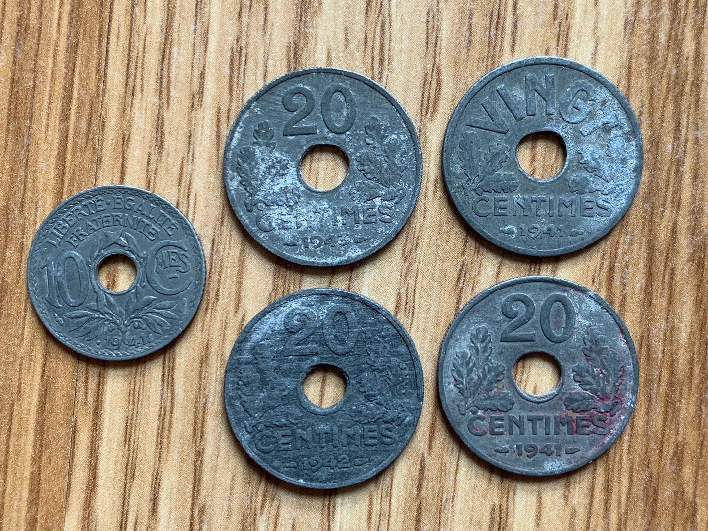 8 WW2 Vichy coins