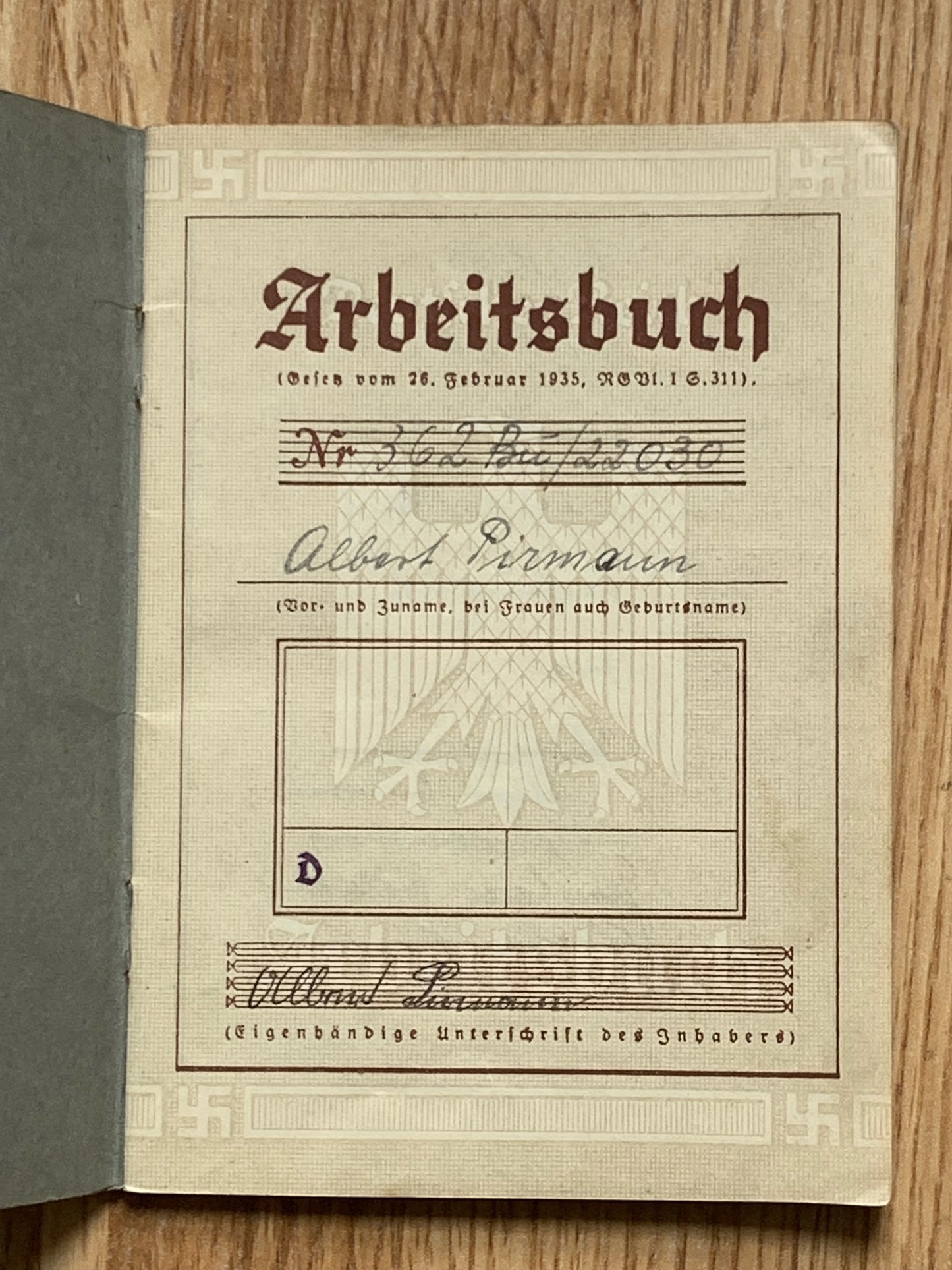 Arbeitsbuch - Bus factory worker / Reichsbahn